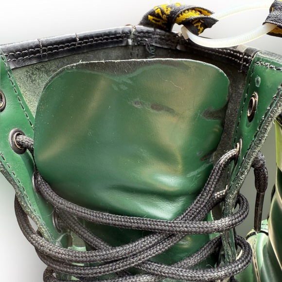 Dr. Martens 1460 Green Leather Boots – Women’s 6 US – Distressed & Worn - Picture 11 of 12